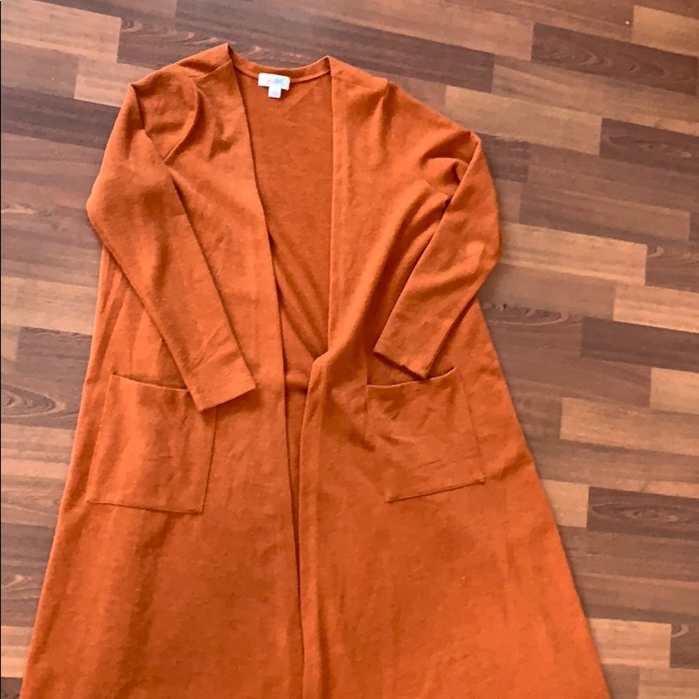 Like new orange sweater-material medium Sarah